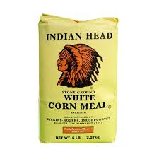 Indian Head Corn Meal Old Fashioned Stone Ground White  5Lb